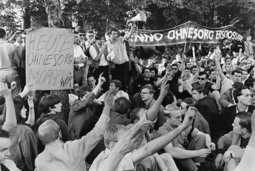 3. Juni 1967. Protestveranstaltung auf dem Campus der FU anlässlich der Erschießung von Benno Ohnesorg